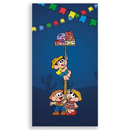 Capa Faixa Lateral Sublimado - Festa Junina Turma da Monica