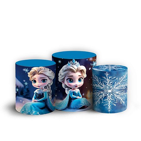 Capas Trio Cilindro Sublimado Vest Facil - Frozen