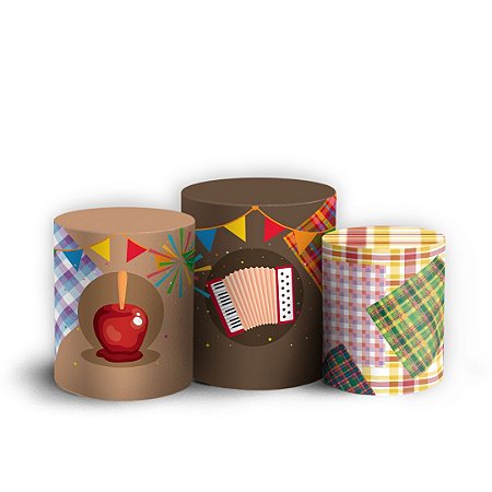 Capas Trio Cilindro Sublimado Vest Facil - Festa Junina