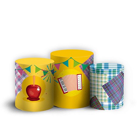 Capas Trio Cilindro Sublimado Vest Facil - Festa Junina