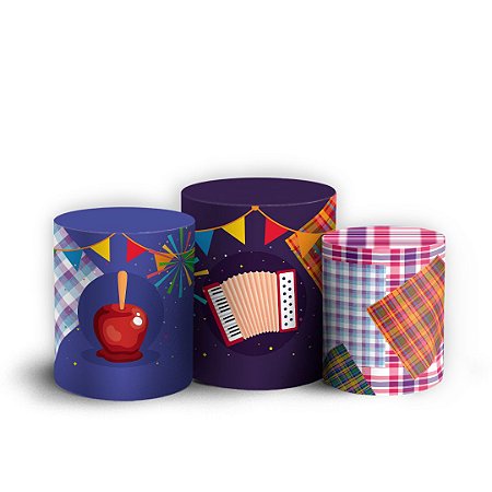 Capas Trio Cilindro Sublimado Vest Facil - Festa Junina