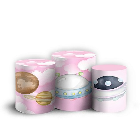 Capas Trio Cilindro Sublimado Vest Facil - Astronauta Galaxia