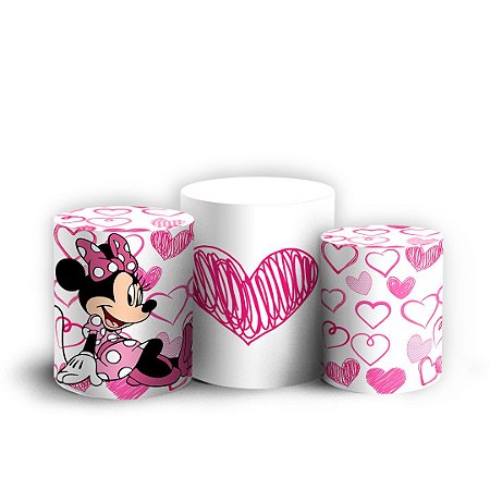 Capas Trio Cilindro Sublimado Vest Facil - Minnie Rosa