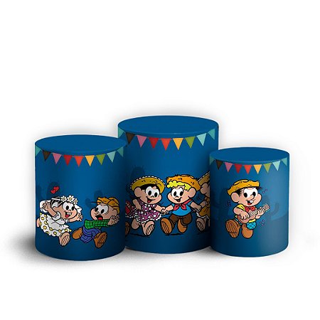 Capas Trio Cilindro Sublimado Vest Facil - Festa Junina Turma da Monica