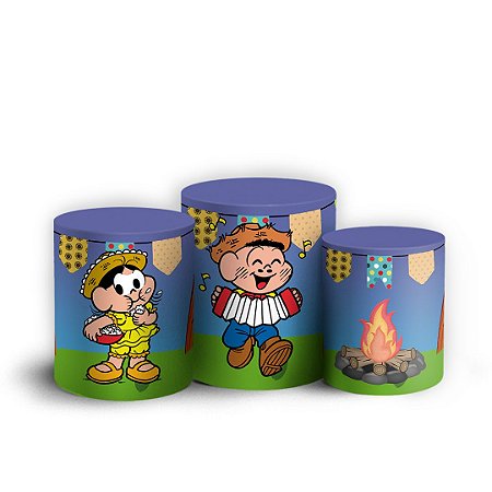 Capas Trio Cilindro Sublimado Vest Facil - Festa Junina Turma da Monica