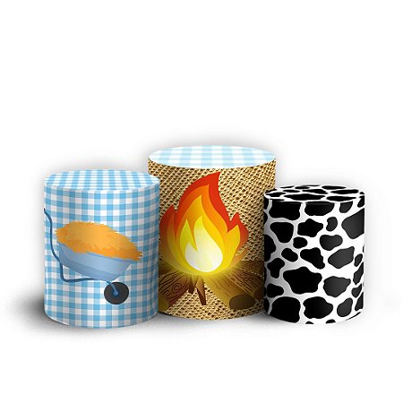 Capas Trio Cilindro Sublimado Vest Facil - Mickey Fazendinha