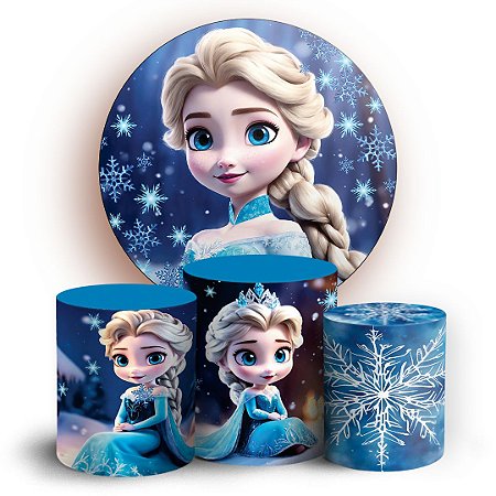 Capas Painel Redondo e Trio Cilindro Sublimado - Frozen