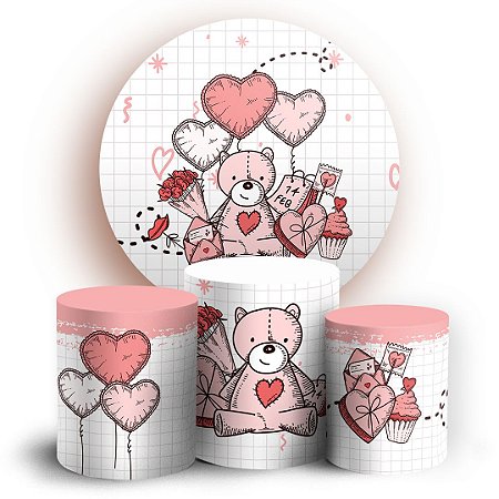 Capas Painel Redondo e Trio Cilindro Sublimado - Dia dos Namorados