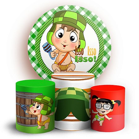 Capas Painel Redondo e Trio Cilindro Sublimado - Chaves Baby