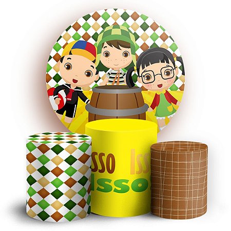 Capas Painel Redondo e Trio Cilindro Sublimado - Chaves Baby