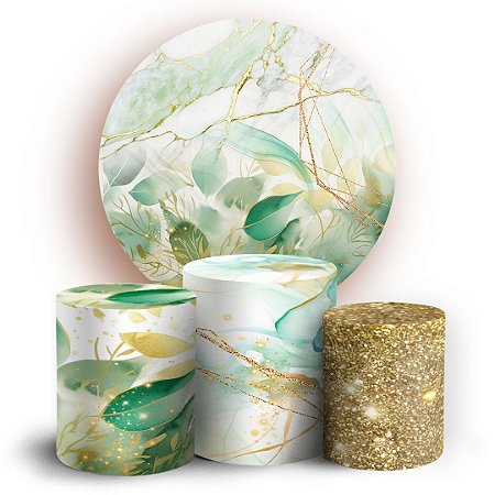 Capas Painel Redondo e Trio Cilindro Sublimado - Floral