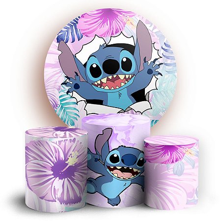 Capas Painel Redondo e Trio Cilindro Sublimado - Lilo E Stitch
