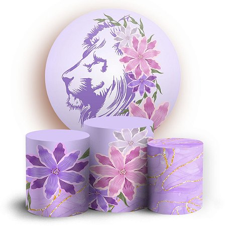 Capas Painel Redondo e Trio Cilindro Sublimado - Seja Forte E Corajosa