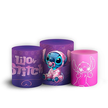 Capas Trio Cilindro Sublimado Vest Facil - Lilo e Stitch