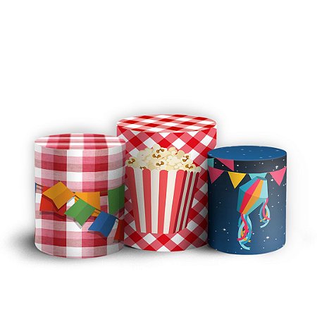 Capas Trio Cilindro Sublimado Vest Facil - Festa Junina