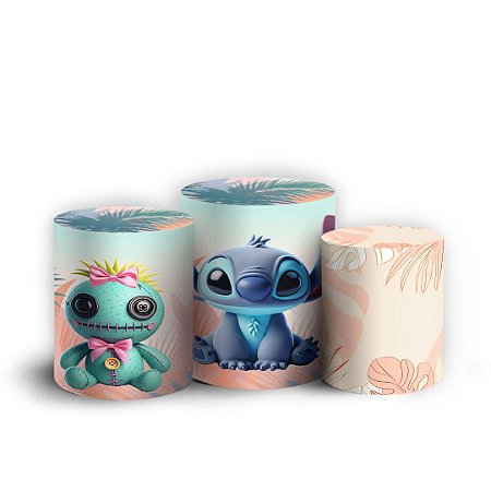 Capas Trio Cilindro Sublimado Vest Facil - Lilo E Stitch