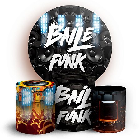 Capas Painel Redondo e Trio Cilindro Sublimado - Baile Funk