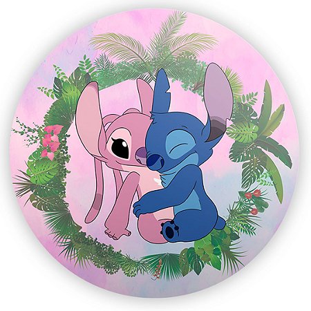 Capa Painel Redondo Sublimado - Lilo e Stitch