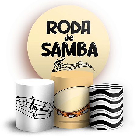 Capas Painel Redondo e Trio Cilindro Sublimado - Samba