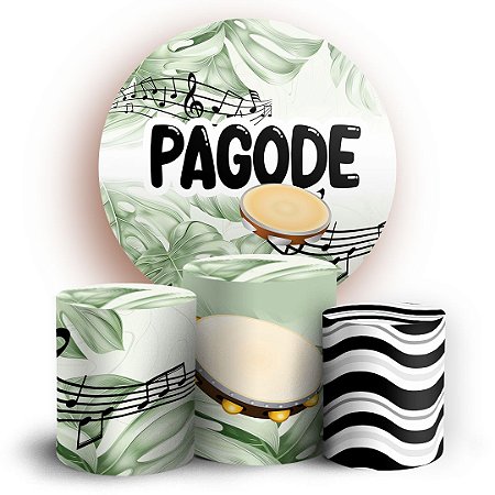 Capas Painel Redondo e Trio Cilindro Sublimado - Samba