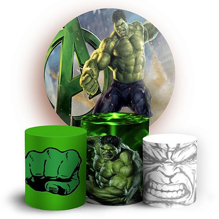 Capas Painel Redondo e Trio Cilindro Sublimado - Hulk