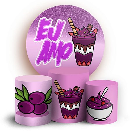 Capas Painel Redondo e Trio Cilindro Sublimado - Acai