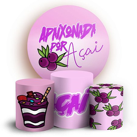 Capas Painel Redondo e Trio Cilindro Sublimado - Acai
