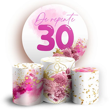 Capas Painel Redondo e Trio Cilindro Sublimado - 30 Anos