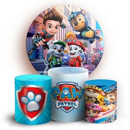 Capas Painel Redondo e Trio Cilindro Sublimado - Patrulha Canina