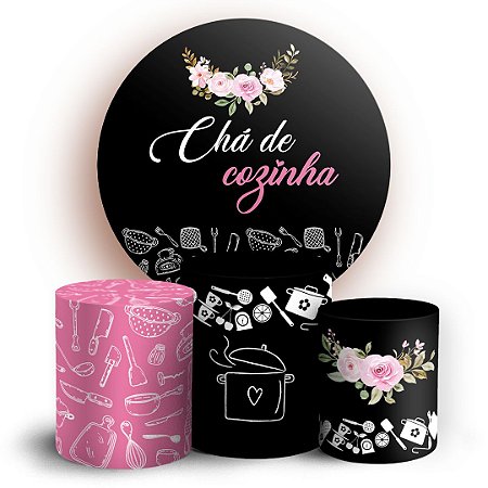 Capas Painel Redondo e Trio Cilindro Sublimado - Cha de Cozinha
