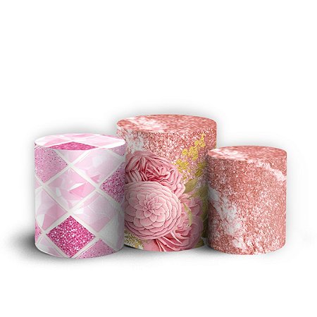 Capas Trio Cilindro Sublimado Vest Facil - Floral