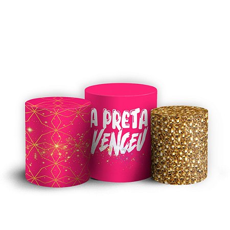 Capas Trio Cilindro Sublimado Vest Facil - A Preta Venceu