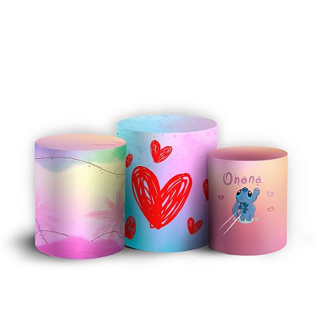 Trio Cilindro - Lilo e Stitch - Sublimado 3D + Elástico