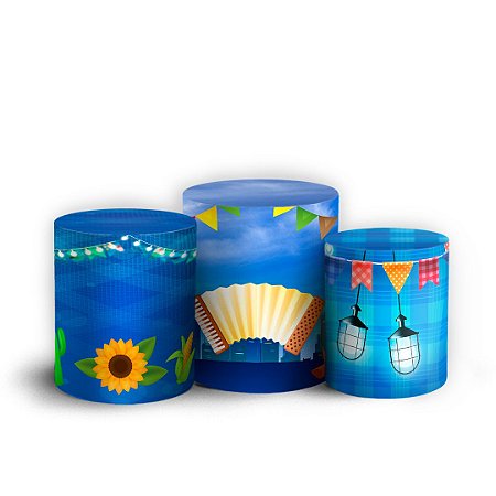 Capas Trio Cilindro Sublimado Vest Facil - Festa Junina
