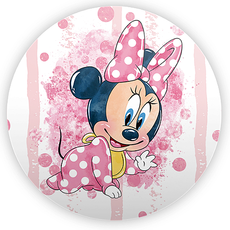 Capa Painel Redondo Sublimado - Minnie Rosa