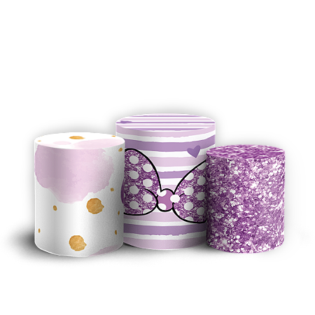 Capas Trio Cilindro Sublimado Vest Facil - Minnie Lilas