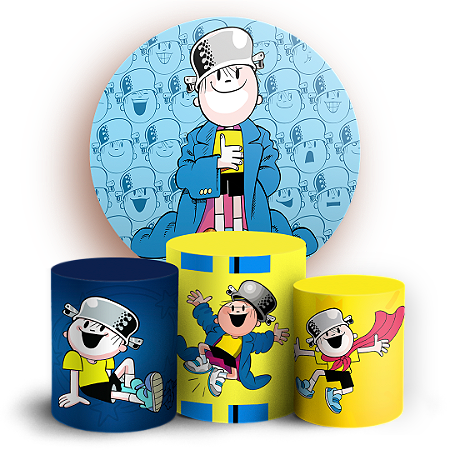 Capas Painel Redondo e Trio Cilindro Sublimado - Menino Maluquinho