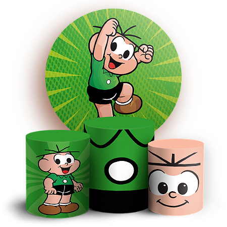 Capas Painel Redondo e Trio Cilindro Sublimado - Turma Da Monica