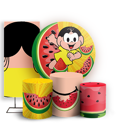 Capas Painel Redondo Trio Cilindro e Faixa Lateral Sublimado - Magali