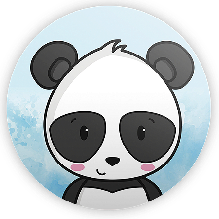 Capa Painel Redondo Sublimado - Panda