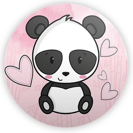Capa Painel Redondo Sublimado - Panda