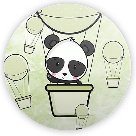 Capa Painel Redondo Sublimado - Panda