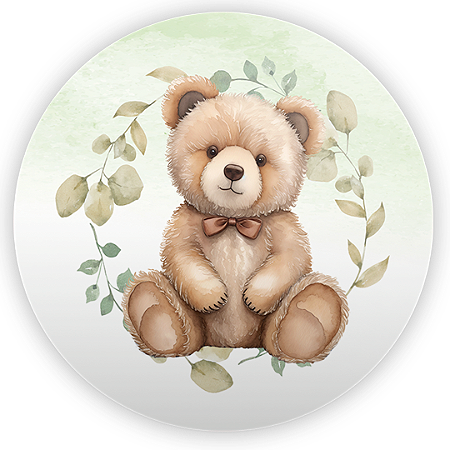 Capa Painel Redondo Sublimado - Ursinho