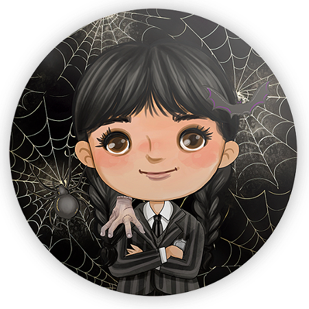 Capa Painel Redondo Sublimado - Wandinha