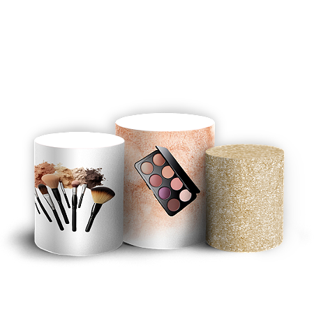Capas Trio Cilindro Sublimado Vest Facil - Maquiagem