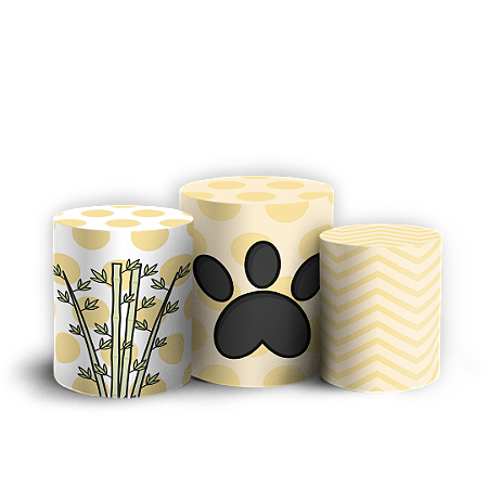 Capas Trio Cilindro Sublimado Vest Facil - Panda