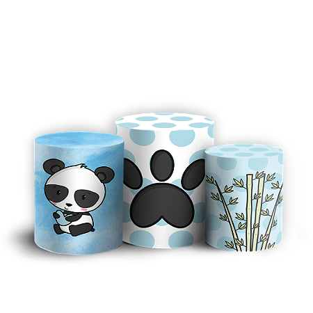 Capas Trio Cilindro Sublimado Vest Facil - Panda