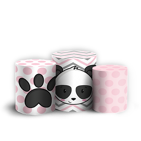 Trio Cilindro - Panda - Sublimado 3D + Elástico