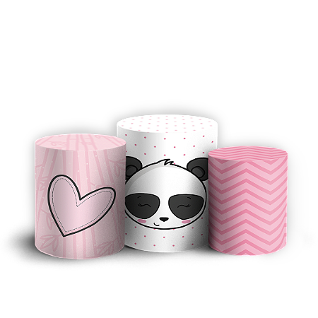 Trio Cilindro - Panda - Sublimado 3D + Elástico