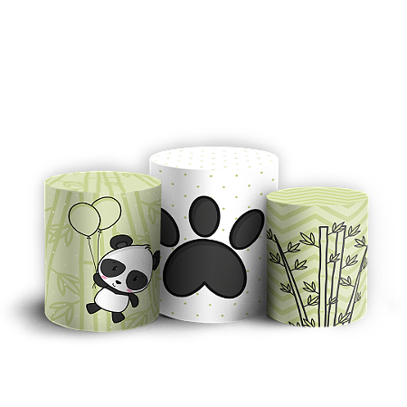 Trio Cilindro - Panda - Sublimado 3D + Elástico